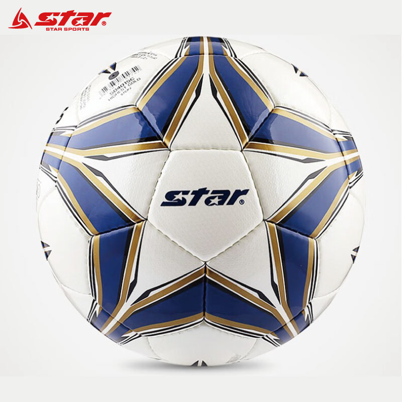 STAR世达足球SB4015C手缝防水训练比赛用球标准5号成人蓝白色学生